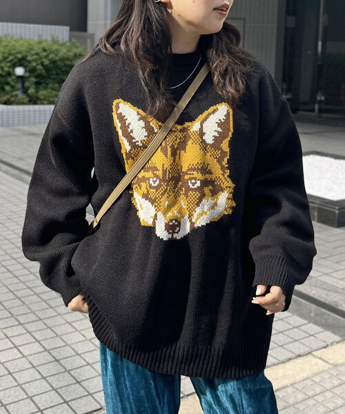 CPCM(シーピーシーエム)の「アソートジャガードニット(ニット/セーター・レディース・ブルー系その他/ホワイト系その他/ブラック/グレー系その他/チャコールグレー/ブルー・FREE)」の3枚目の写真