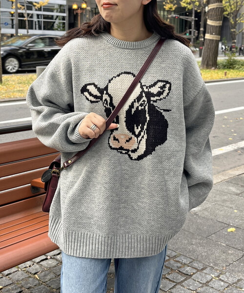 CPCM(シーピーシーエム)の「アソートジャガードニット(ニット/セーター・レディース・ブルー系その他/ホワイト系その他/ブラック/グレー系その他/チャコールグレー/ブルー・FREE)」の18枚目の写真
