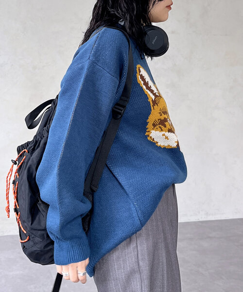 CPCM(シーピーシーエム)の「アソートジャガードニット(ニット/セーター・レディース・ブルー系その他/ホワイト系その他/ブラック/グレー系その他/チャコールグレー/ブルー・FREE)」の9枚目の写真