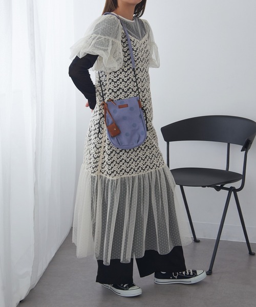 toleur(トーラ)の「【toleur】ドット刺繍ミニサコッシュ 11952 ※(ショルダーバッグ・レディース・カーキ/ブルー/ダークグレー/ライトグレー・FREE)」の11枚目の写真