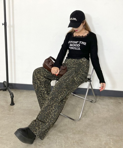 non-hedge(ノンヘッジ)の「ロゴスクエアレースショート丈ロンT(Tシャツ/カットソー・レディース・ブラック/グレー/オフホワイト・FREE)」の18枚目の写真