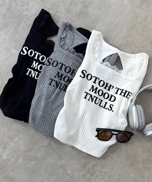 non-hedge(ノンヘッジ)の「ロゴスクエアレースショート丈ロンT(Tシャツ/カットソー・レディース・ブラック/グレー/オフホワイト・FREE)」の7枚目の写真