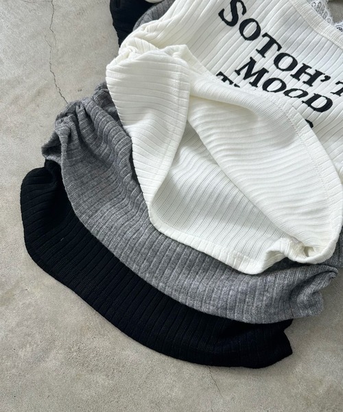 non-hedge(ノンヘッジ)の「ロゴスクエアレースショート丈ロンT(Tシャツ/カットソー・レディース・ブラック/グレー/オフホワイト・FREE)」の5枚目の写真