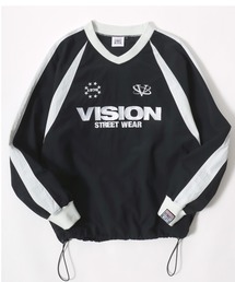 VISION STREET WEAR（ヴィジョンストリートウェア）の「VISION STREET WEAR/ヴィジョンストリートウエア オーバーサイズ ナイロン ユニフォーム Vネックプルオーバー アノラックジャケット レディース  メンズ（その他アウター・メンズ）」