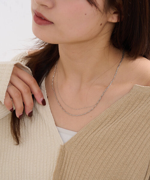 Kastane（カスタネ）の「【fiw.】レイヤードネックレス（リング・レディース・シルバー/ゴールド・FREE）」の3枚目の写真