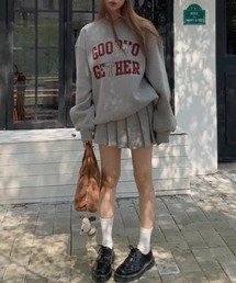 LOULOU select(ルルセレクト)のロゴスウェット&プリーツスカート裏起毛セットアップ(セットアップ)