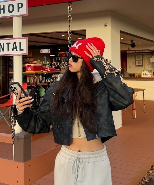 INTER FACTORY（インターファクトリー）の「SARA - ヴィンテージライクリボンジャケット made in INTER FACTORY（その他アウター・レディース・ブラウン/ブラック・FREE）」の4枚目の写真