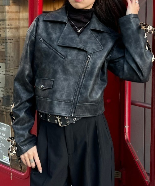 INTER FACTORY（インターファクトリー）の「SARA - ヴィンテージライクリボンジャケット made in INTER FACTORY（その他アウター・レディース・ブラウン/ブラック・FREE）」の14枚目の写真