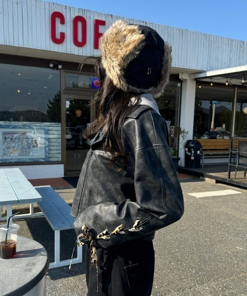 INTER FACTORY（インターファクトリー）の「SARA - ヴィンテージライクリボンジャケット made in INTER FACTORY（その他アウター・レディース・ブラウン/ブラック・FREE）」の22枚目の写真