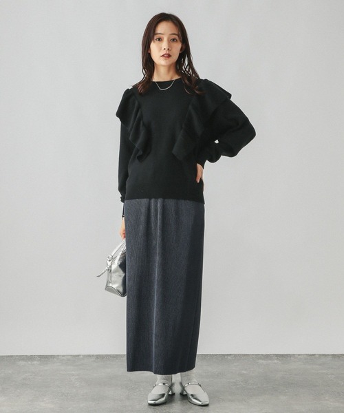 メル子 COMOLI C03-06012 ウールニット テーパードパンツ color