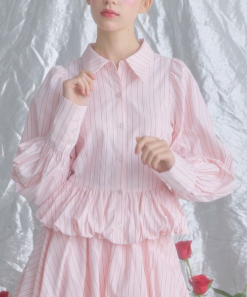 モネピネ　peplum balloon shirt/ペプラムバルーンシャツ monepine（モネピネ）の「peplum balloon shirt/ペプラム