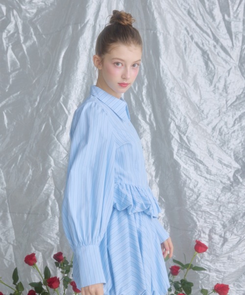 monepine（モネピネ）の「peplum balloon shirt/ペプラムバルーン