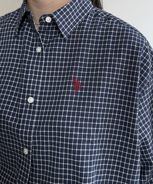 U.S. POLO ASSN.(ユーエスポロアッスン)の「クロップドシャツ(シャツ/ブラウス・レディース・ブラウン/グリーン/レッド/ネイビー・FREE)」の19枚目の写真