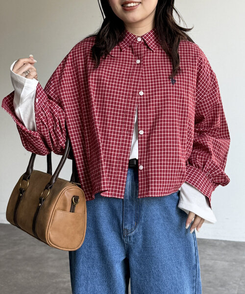 U.S. POLO ASSN.(ユーエスポロアッスン)の「クロップドシャツ(シャツ/ブラウス・レディース・ブラウン/グリーン/レッド/ネイビー・FREE)」の21枚目の写真