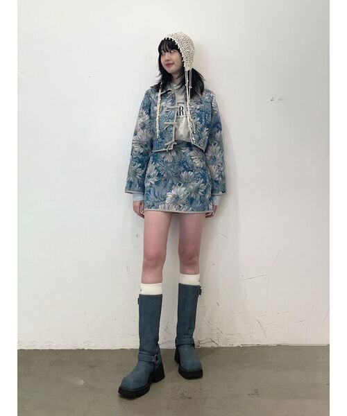 jouetie（ジュエティ）の「ショートゴブランジャケット【セットアップ対応】（テーラードジャケット・レディース・アイボリー/ブラック/ブルー・MEDIUM）」の16枚目の写真