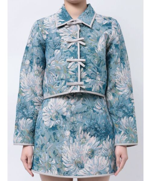 jouetie（ジュエティ）の「ショートゴブランジャケット【セットアップ対応】（テーラードジャケット・レディース・アイボリー/ブラック/ブルー・MEDIUM）」の22枚目の写真