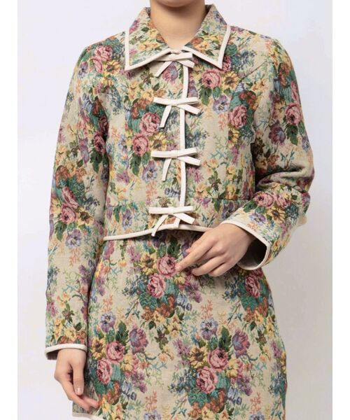 jouetie（ジュエティ）の「ショートゴブランジャケット【セットアップ対応】（テーラードジャケット・レディース・アイボリー/ブラック/ブルー・MEDIUM）」の8枚目の写真