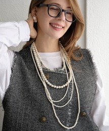 ANOH（アノー）の「パールレイヤードロングネックレス（ネックレス）」