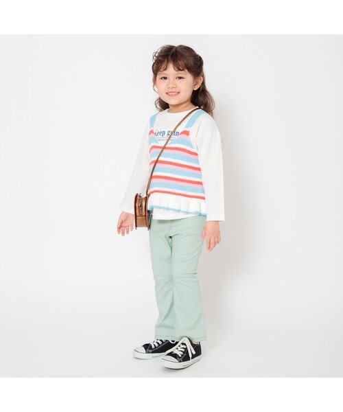 BREEZE（ブリーズ）の「【ジュニア対応】フレアエブリパンツ（その他パンツ・キッズ・ブルー/アイボリー/サックスブルー/ラベンダー/ミント・80/90/100/110/120/130/140）」の8枚目の写真