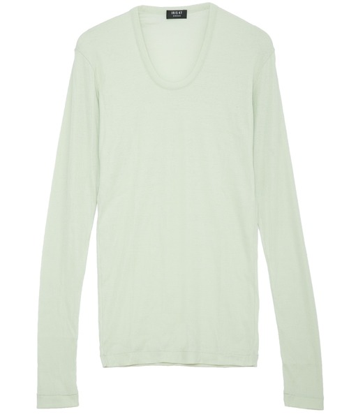 IRIS47（イリスフォーセブン）の「【IRIS 47】comfy long tops/コンフィー ロング トップス（Tシャツ/カットソー・レディース・グリーン/ホワイト/ブラック・FREE）」の15枚目の写真