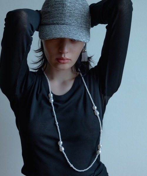 IRIS47（イリスフォーセブン）の「【IRIS 47】comfy long tops/コンフィー ロング トップス（Tシャツ/カットソー・レディース・グリーン/ホワイト/ブラック・FREE）」の5枚目の写真