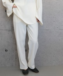 ウエストゴムリブストレートパンツ