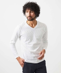 《日本製》リンクスVネック長袖カットソー