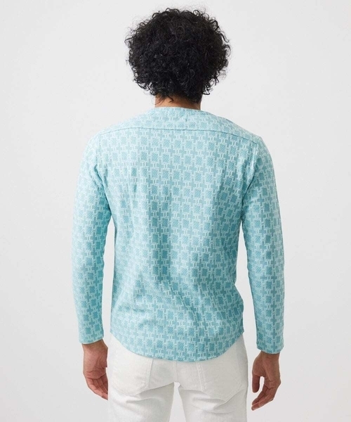 MICHEL KLEIN HOMME   （ミッシェルクランオム）の「《日本製》リンクスVネック長袖カットソー（Tシャツ/カットソー・メンズ・ホワイト/ネイビー/カーキ・MEDIUM/LARGE/X-LARGE）」の7枚目の写真