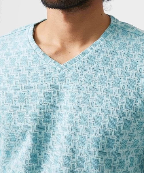 MICHEL KLEIN HOMME   （ミッシェルクランオム）の「《日本製》リンクスVネック長袖カットソー（Tシャツ/カットソー・メンズ・ホワイト/ネイビー/カーキ・MEDIUM/LARGE/X-LARGE）」の5枚目の写真