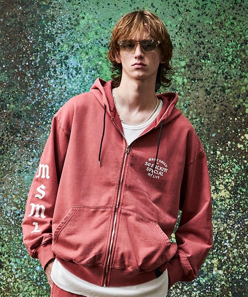 MSML(エムエスエムエル)の「ZIP HOODIE(パーカー・メンズ・レッド/ブラック・XL/L/M/S)」の2枚目の写真