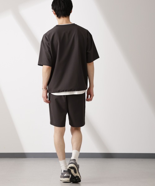 NANO universe（ナノユニバース）の「ライトウェイトストレッチ プルオーバー半袖(セットアップ可)（Tシャツ/カットソー・メンズ・ブラック/カーキ/チャコール・S/M/L）」の19枚目の写真