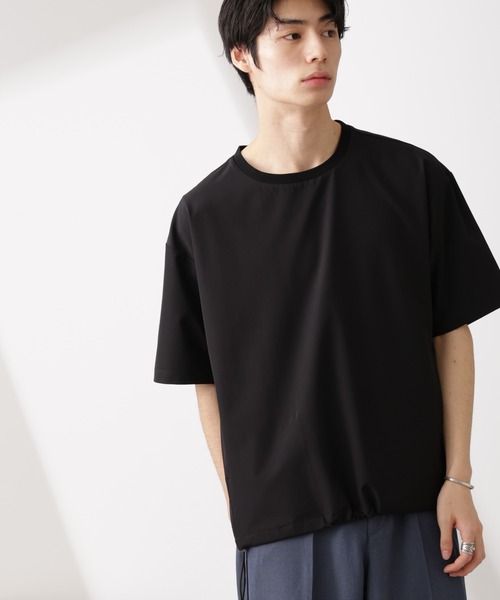 NANO universe（ナノユニバース）の「ライトウェイトストレッチ プルオーバー半袖(セットアップ可)（Tシャツ/カットソー・メンズ・ブラック/カーキ/チャコール・S/M/L）」の20枚目の写真