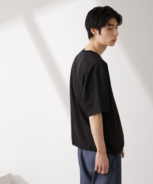 NANO universe（ナノユニバース）の「ライトウェイトストレッチ プルオーバー半袖(セットアップ可)（Tシャツ/カットソー・メンズ・ブラック/カーキ/チャコール・S/M/L）」の22枚目の写真