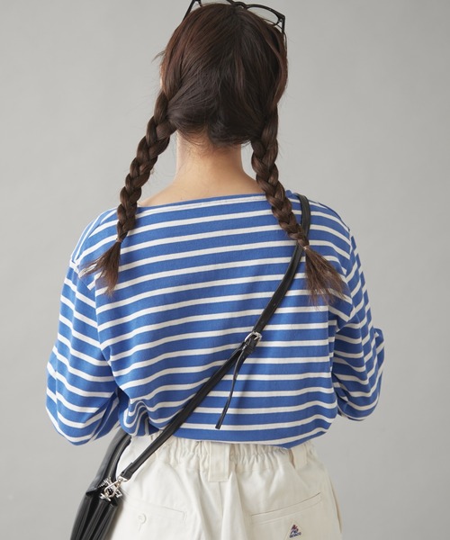 GEVACO（ゲバコ）の「【GEVACO】ボートネックボーダーロンTEE（Tシャツ/カットソー・レディース・ブルー/ブラウン/ホワイト・MEDIUM/SMALL）」の8枚目の写真