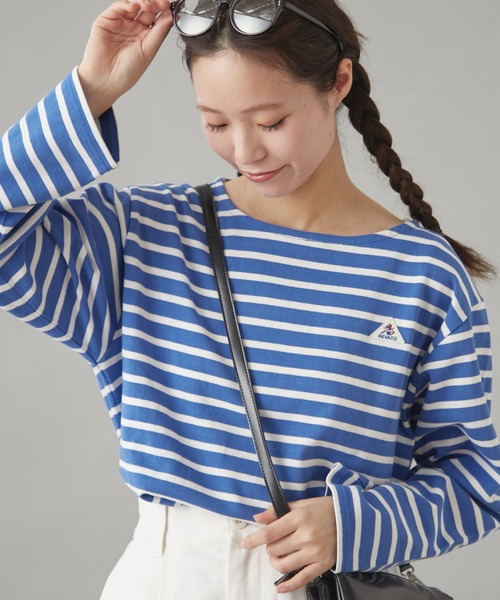 GEVACO（ゲバコ）の「【GEVACO】ボートネックボーダーロンTEE（Tシャツ/カットソー・レディース・ブルー/ブラウン/ホワイト・MEDIUM/SMALL）」の6枚目の写真