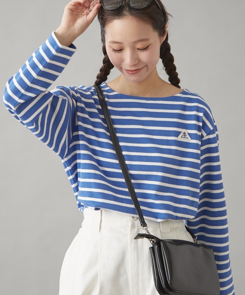 GEVACO（ゲバコ）の「【GEVACO】ボートネックボーダーロンTEE（Tシャツ/カットソー・レディース・ブルー/ブラウン/ホワイト・MEDIUM/SMALL）」の5枚目の写真