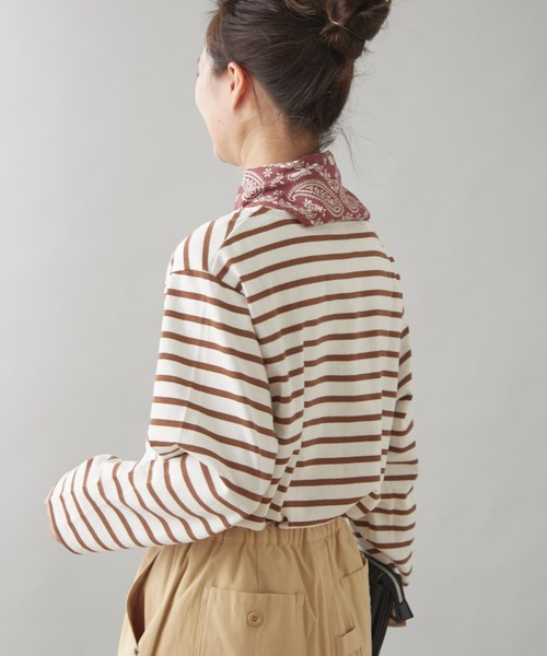 GEVACO（ゲバコ）の「【GEVACO】ボートネックボーダーロンTEE（Tシャツ/カットソー・レディース・ブルー/ブラウン/ホワイト・MEDIUM/SMALL）」の19枚目の写真