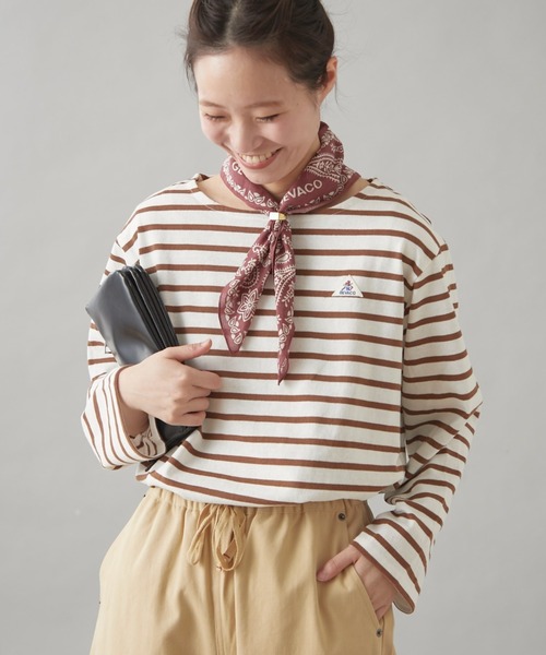 GEVACO（ゲバコ）の「【GEVACO】ボートネックボーダーロンTEE（Tシャツ/カットソー・レディース・ブルー/ブラウン/ホワイト・MEDIUM/SMALL）」の17枚目の写真