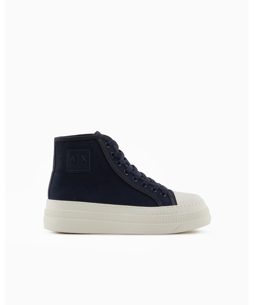 ARMANI EXCHANGE（アルマーニエクスチェンジ）の「【A|X アルマーニ エクスチェンジ】ボリュームソール キャンバスハイカットスニーカー（スニーカー・レディース・ネイビー・36/36.5/37/37.5/38/38.5/35/39/40/41）」の7枚目の写真