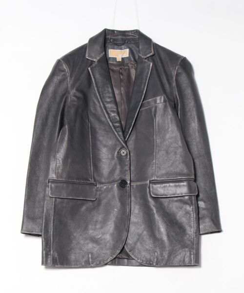 MICHAEL KORS バーニッシュ レザー ブレザージャケット