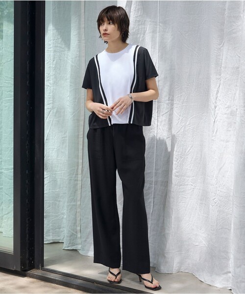 ICB(アイシービー)の「ワッシャーツイル ワイドストレートパンツ(その他パンツ・レディース・ライトオレンジ系/ベージュ系/グリーン系/ブラック系/マスタード/ブラウン系・40/42/44/46/48)」の17枚目の写真