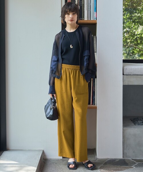 ICB(アイシービー)の「ワッシャーツイル ワイドストレートパンツ(その他パンツ・レディース・ライトオレンジ系/ベージュ系/グリーン系/ブラック系/マスタード/ブラウン系・40/42/44/46/48)」の21枚目の写真
