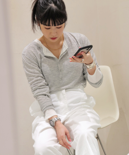 今期 Deuxieme Classe ヘンリーネック カットソー グレー 今期 Deuxieme Classe ヘンリーネック カットソー グレー