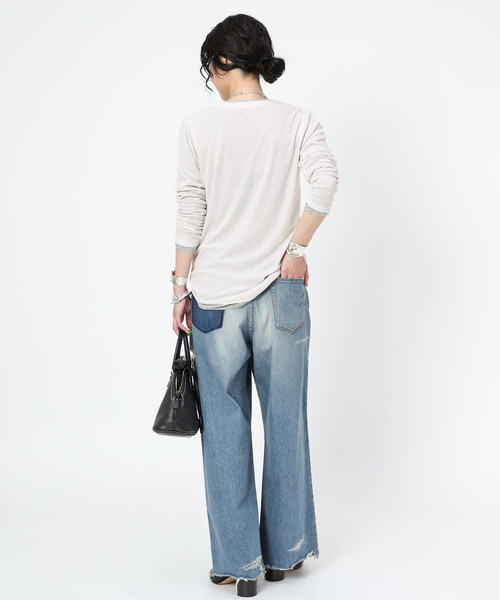 セール】メロータッチヘンリーネックTシャツ（Tシャツ/カットソー