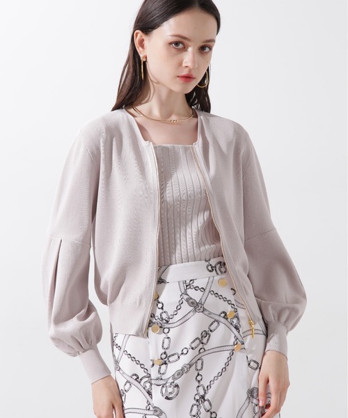 セール】ジップアップニットブルゾン（カーディガン/ボレロ