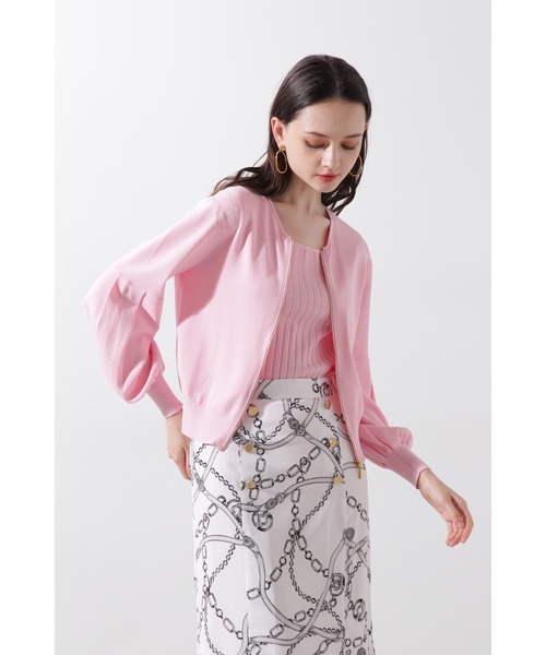 セール】ジップアップニットブルゾン（カーディガン/ボレロ