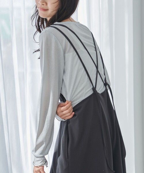 coen（コーエン）の「ラメシアー プルオーバー（Tシャツ/カットソー・レディース・ライトグレー/ブラック/ライトブルー・M/L）」の2枚目の写真