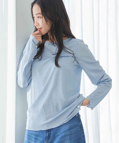 coen（コーエン）の「ラメシアー プルオーバー（Tシャツ/カットソー・レディース・ライトグレー/ブラック/ライトブルー・M/L）」の3枚目の写真