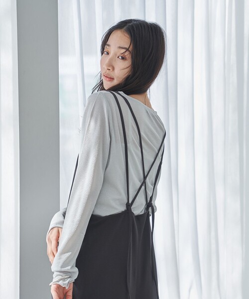 coen（コーエン）の「ラメシアー プルオーバー（Tシャツ/カットソー・レディース・ライトグレー/ブラック/ライトブルー・M/L）」の5枚目の写真