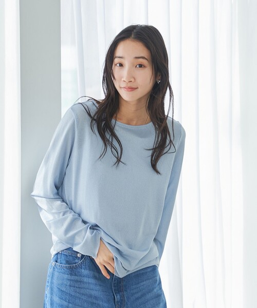 coen（コーエン）の「ラメシアー プルオーバー（Tシャツ/カットソー・レディース・ライトグレー/ブラック/ライトブルー・M/L）」の12枚目の写真